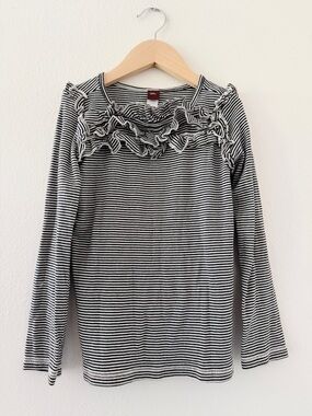 Tea Collection Striped Ruffle Long Sleeve Top